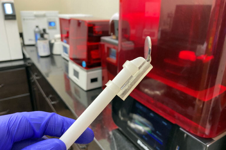 3D Printed Dental Mirror Handle High-Vac HVE Aerosol Prototype